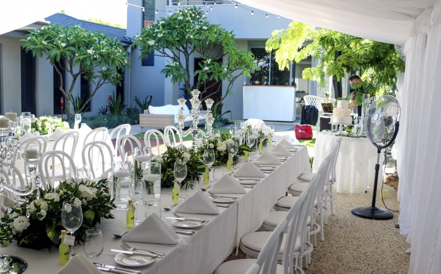Home marquee wedding