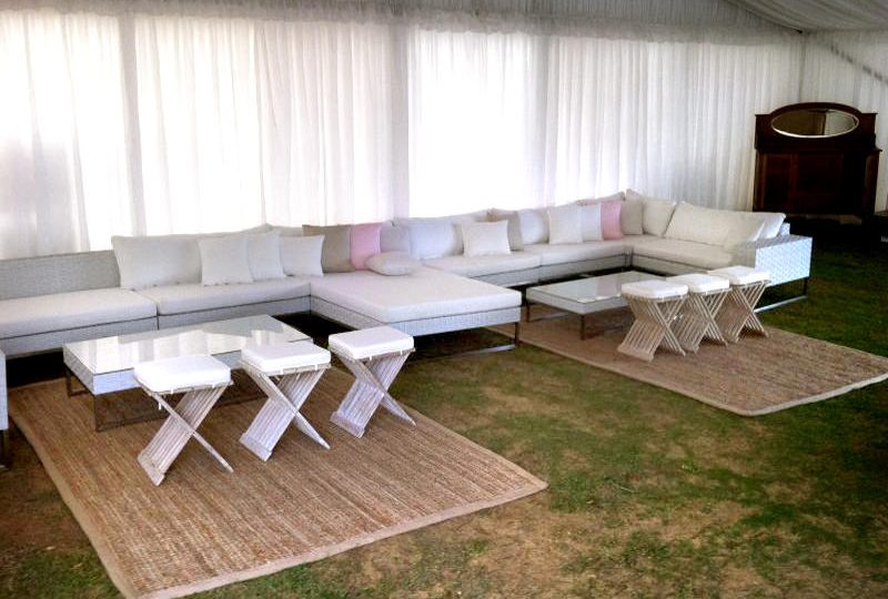 Party marquee with lounge setting